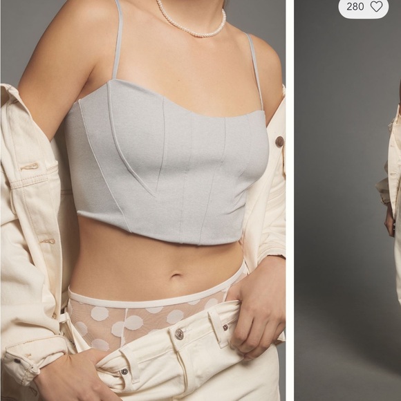 Anthropologie Tops - Anthropologie corset style crop top M